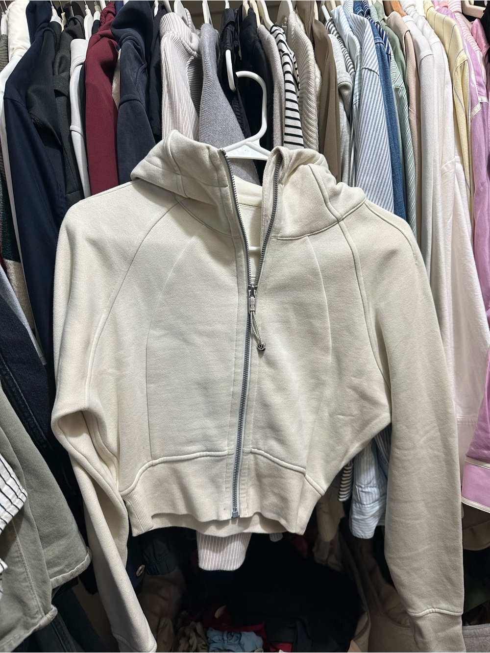 lululemon athletica Cream Zip-Up Hooded Jacket